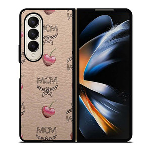 MCM LOVE CHERRIES BROWN LEATHER Samsung Galaxy Z Fold 4 Case Cover MCM LOVE CHERRIES BROWN LEATHER Samsung Galaxy Z Fold 4 Case Cover