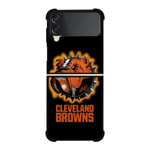 CLEVELAND BROWNS FOOTBALL LOGO DAWG POUND MASCOT Samsung Galaxy Z Flip 3 Case Cover