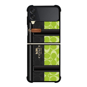 COACH NEW YORK LOGO GREEN BAG Samsung Galaxy Z Flip 3 Case Cover