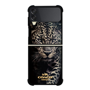 COACH NEW YORK LOGO LEOPARD Samsung Galaxy Z Flip 3 Case Cover