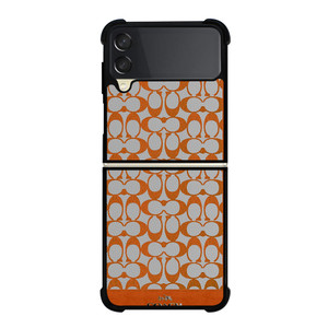 COACH NEW YORK LOGO PATTERN ORANGE EMBLEM Samsung Galaxy Z Flip 3 Case Cover