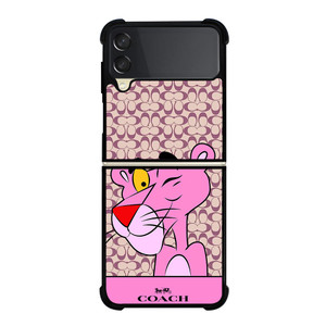 COACH NEW YORK LOGO X PINK PANTHER Samsung Galaxy Z Flip 3 Case Cover COACH NEW YORK LOGO X PINK PANTHER Samsung Galaxy Z Flip 3 Case Cover