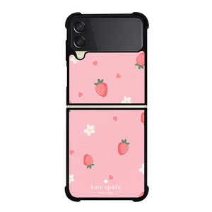KATE SPADE NEW YORK LOGO STRAWBERRIES Samsung Galaxy Z Flip 3 Case Cover KATE SPADE NEW YORK LOGO STRAWBERRIES Samsung Galaxy Z Flip 3 Case Cover