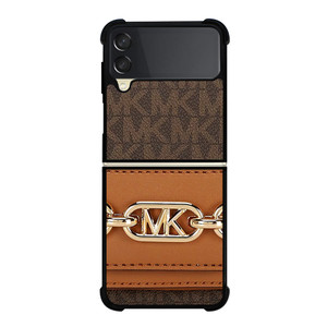 MICHAEL KORS MK LOGO BROWN BAG Samsung Galaxy Z Flip 3 Case Cover