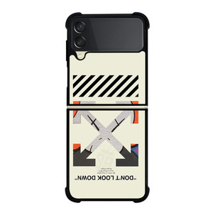 OFF WHITE KAWS LOGO DONT LOOK DOWN Samsung Galaxy Z Flip 3 Case Cover