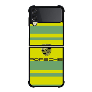 PORSCHE CAR LOGO YELLOW GREEN ICON Samsung Galaxy Z Flip 3 Case Cover