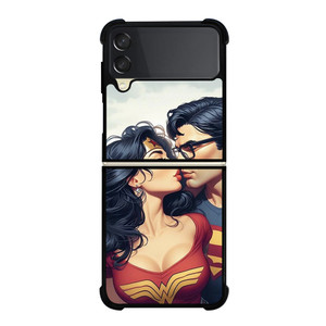 SUPERMAN WONDER WOMAN KISSING Samsung Galaxy Z Flip 3 Case Cover SUPERMAN WONDER WOMAN KISSING Samsung Galaxy Z Flip 3 Case Cover