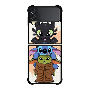 TOOTHLESS STITCH BABY YODA CUTE CARTOON Samsung Galaxy Z Flip 3 Case Cover