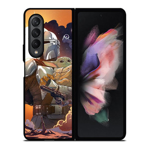 BABY YODA AND MANDALORIAN STAR WARS Samsung Galaxy Z Fold 3 Case Cover BABY YODA AND MANDALORIAN STAR WARS Samsung Galaxy Z Fold 3 Case Cover
