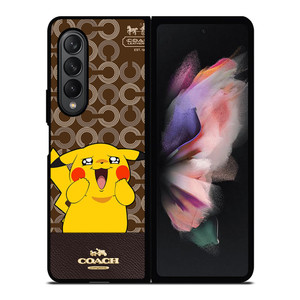 COACH NEW YORK LOGO BRWON EMBLEM X PIKACHU POKEMON Samsung Galaxy Z Fold 3 Case Cover COACH NEW YORK LOGO BRWON EMBLEM X PIKACHU POKEMON Samsung Galaxy Z Fold 3 Case Cover