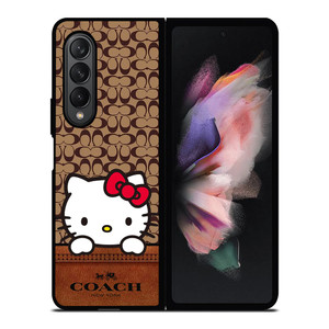 COACH NEW YORK LOGO HELLO KITTY BROWN Samsung Galaxy Z Fold 3 Case Cover COACH NEW YORK LOGO HELLO KITTY BROWN Samsung Galaxy Z Fold 3 Case Cover