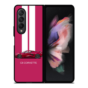 CORVETTE CAR C8 PINK Samsung Galaxy Z Fold 3 Case Cover CORVETTE CAR C8 PINK Samsung Galaxy Z Fold 3 Case Cover