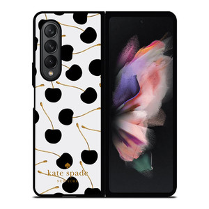 KATE SPADE NEW YORK LOGO BLACK CHERRIES Samsung Galaxy Z Fold 3 Case Cover KATE SPADE NEW YORK LOGO BLACK CHERRIES Samsung Galaxy Z Fold 3 Case Cover