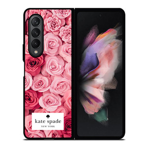 KATE SPADE NEW YORK ROSE PINK RED Samsung Galaxy Z Fold 3 Case Cover KATE SPADE NEW YORK ROSE PINK RED Samsung Galaxy Z Fold 3 Case Cover