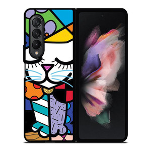 ROMERO BRITTO SERENE CAT ART Samsung Galaxy Z Fold 3 Case Cover
