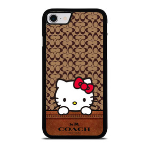 COACH NEW YORK LOGO HELLO KITTY BROWN iPhone SE 2022 Case Cover