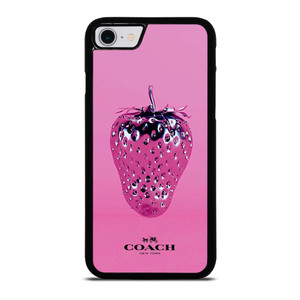 COACH NEW YORK LOGO SILVER STRAWBERRY ICON iPhone SE 2022 Case Cover