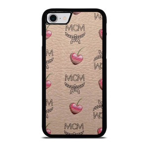 MCM LOVE CHERRIES BROWN LEATHER iPhone SE 2022 Case Cover