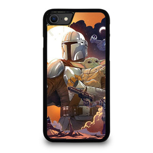 BABY YODA AND MANDALORIAN STAR WARS. iPhone SE 2020 Case Cover