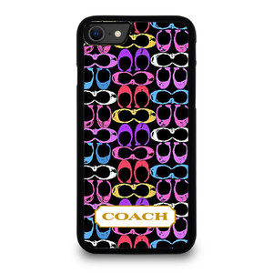 COACH NEW YORK COLORFULL BLACK PATTERN EMBLEM. iPhone SE 2020 Case Cover