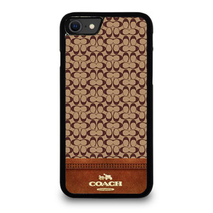 COACH NEW YORK LOGO BROWN LEATHER. iPhone SE 2020 Case Cover COACH NEW YORK LOGO BROWN LEATHER. iPhone SE 2020 Case Cover