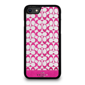 COACH NEW YORK LOGO PATTERN PINK EMBLEM. iPhone SE 2020 Case Cover COACH NEW YORK LOGO PATTERN PINK EMBLEM. iPhone SE 2020 Case Cover