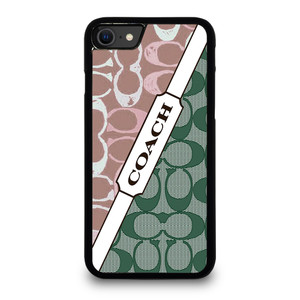 COACH NEW YORK LOGO PINK GREEN PATTERN ICON. iPhone SE 2020 Case Cover