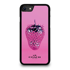 COACH NEW YORK LOGO SILVER STRAWBERRY ICON. iPhone SE 2020 Case Cover