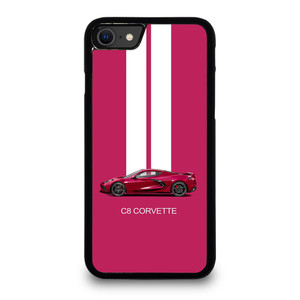 CORVETTE CAR C8 PINK. iPhone SE 2020 Case Cover