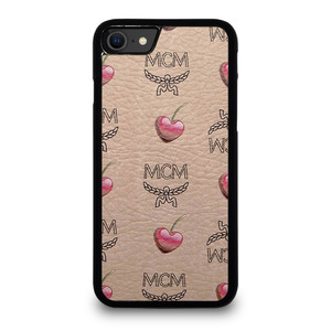 MCM LOVE CHERRIES BROWN LEATHER. iPhone SE 2020 Case Cover