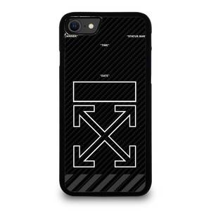 OFF WHITE LOGO TIME DATE CARBON. iPhone SE 2020 Case Cover