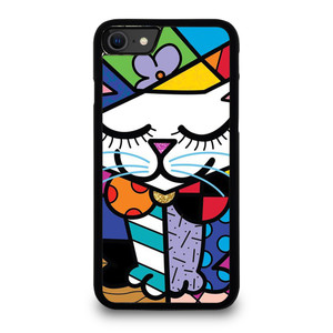 ROMERO BRITTO SERENE CAT ART. iPhone SE 2020 Case Cover ROMERO BRITTO SERENE CAT ART. iPhone SE 2020 Case Cover
