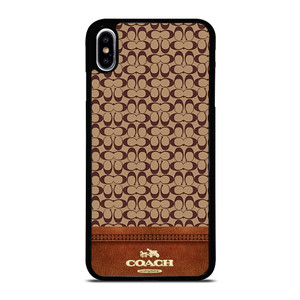 COACH NEW YORK LOGO BROWN LEATHER iPhone XS Max Case Cover