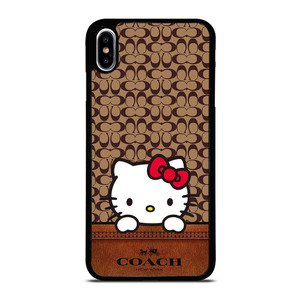 COACH NEW YORK LOGO HELLO KITTY BROWN iPhone XS Max Case Cover