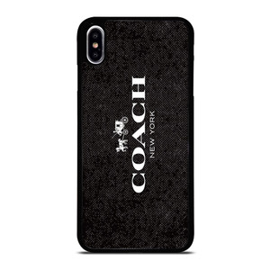 COACH NEW YORK LOGO ON BLACK FABRIC iPhone XS Max Case Cover