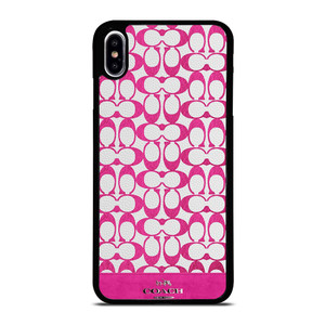 COACH NEW YORK LOGO PATTERN PINK EMBLEM iPhone XS Max Case Cover