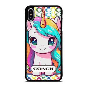 COACH NEW YORK LOGO PRETTY UNICORN iPhone XS Max Case Cover