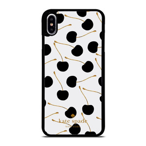 KATE SPADE NEW YORK LOGO BLACK CHERRIES iPhone XS Max Case Cover