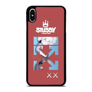 OFF WHITE STUSSY KAWS LOGO iPhone XS Max Case Cover