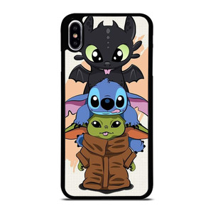 TOOTHLESS STITCH BABY YODA CUTE CARTOON iPhone XS Max Case Cover