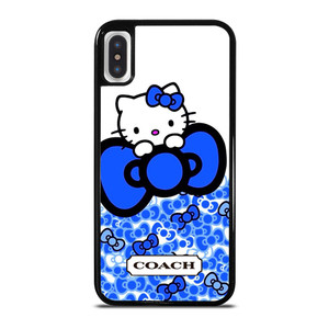 COACH NEW YORK LOGO HELLO KITTY BLUE TIE BOW iPhone X / XS Case Cover COACH NEW YORK LOGO HELLO KITTY BLUE TIE BOW iPhone X / XS Case Cover