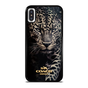 COACH NEW YORK LOGO LEOPARD iPhone X / XS Case Cover