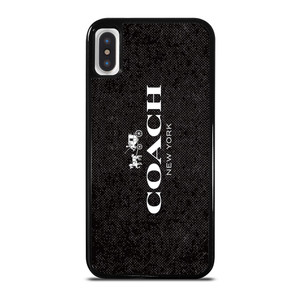 COACH NEW YORK LOGO ON BLACK FABRIC iPhone X / XS Case Cover COACH NEW YORK LOGO ON BLACK FABRIC iPhone X / XS Case Cover