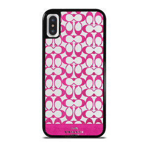 COACH NEW YORK LOGO PATTERN PINK EMBLEM iPhone X / XS Case Cover
