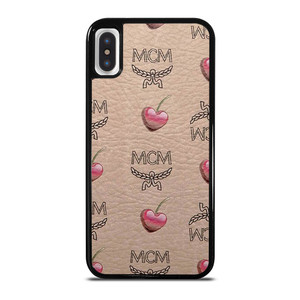 MCM LOVE CHERRIES BROWN LEATHER iPhone X / XS Case Cover