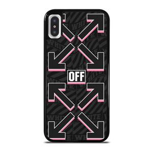 OFF WHITE LOGO BLACK PINK iPhone X / XS Case Cover