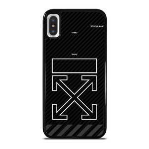 OFF WHITE LOGO TIME DATE CARBON iPhone X / XS Case Cover
