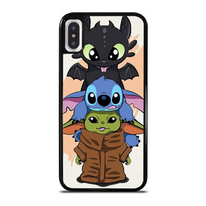 TOOTHLESS STITCH BABY YODA CUTE CARTOON iPhone X / XS Case Cover