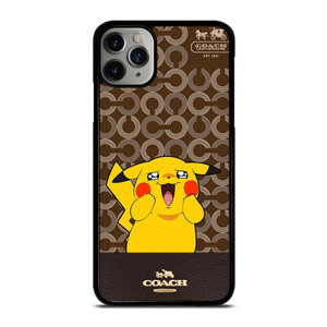 COACH NEW YORK LOGO BRWON EMBLEM X PIKACHU POKEMON iPhone 11 Pro Max Case Cover
