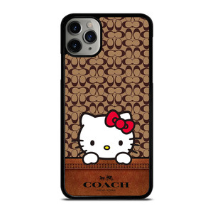 COACH NEW YORK LOGO HELLO KITTY BROWN iPhone 11 Pro Max Case Cover
